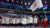 სამხრეთი კორეა, 2018 წლის 9 თებერვალი: რუსი ათლეტები პინოჩანგის ზამთრის ოლიმპიური თამაშების გახსნაზე 