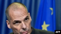 Ministrul grec de finanțe, Yanis Varufakis , Bruxelles, 27 iunie, 2015.