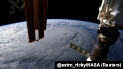 A photo taken from the International Space Station by astronaut Ricky Arnold shows Hurricane Lane in the early morning hours near Hawaii on August 22.