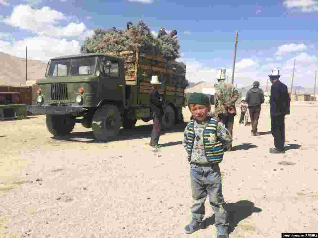 A truck delivers Tersken, a local bush widely used for making fires.