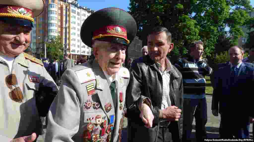 Veterans mark Victory Day in Ivano-Frankivsk, Ukraine.