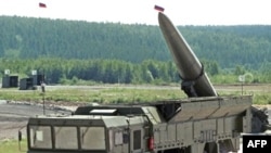 An Iskander missile system on display during a military equipment exhibition in the Siberian town of Nizhny Tagil (file photo)