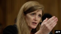 Samantha Power testifies before the Senate Foreign Relations Committee in Washington, D.C., on July 17.