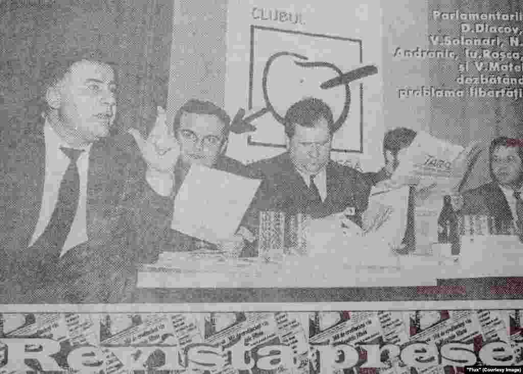 &quot;Flux&quot;, 1 martie 1996, de la stânga la dreapta: deputaţii Dumitru Diacov, Vladimir Solonari, Nicolae Andronic, Iurie Roşca, Valeriu Matei