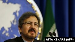 IRAN -- Iranian foreign ministry spokesman, Bahram Ghasemi speaks during a press conference on August 22, 2016 in Tehran.
