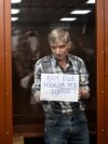 RUSSIA – Moscow city deputy Alexei Gorinov, accused of spreading "knowingly false information" about the Russian army fighting in Ukraine during the vedict hearing in his trial at a courthouse in Moscow on July 8, 2022