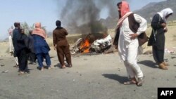 "Талибан" жолбашчысына абадан сокку урулган жер. 21-май, 2016-жыл. 
