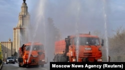 Ռուսաստան - Մոսկվայի փողոցներն ախտահանվում են, 24-ը ապրիլի, 2020թ.