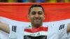 A supporter of Iraq attends a soccer match against Brazil during the Rio 2016 Olympics in Brasilia in August 2016.