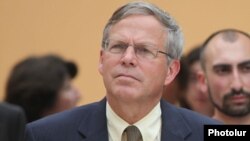 Armenia - U.S. Ambassador John Heffern attends a ceremony in Yerevan, 19Jun2014.