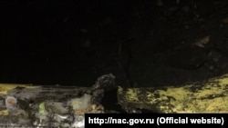 Поврежденная линия газопровода, Виноградное, Крым, 1 ноября 2017 года