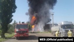 Пожар на нефтебазе в Джалал-Абаде. 10 мая 2019 года.