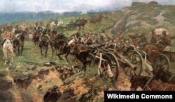 Canlı körpü. Rus rəssamı Franz Roubaud-un çəkdiyi rəsm (1804-13-cü illər İran-rus müharibəsi haqda)
