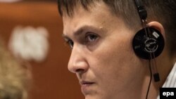 Nadia Savchenko attends a debate at the Parliamentary Assembly of the Council of Europe in Strasbourg in June.