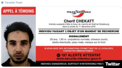 29-летний уроженец Страсбурга Шериф Шекатт на распространенной полицией ориентировке. 