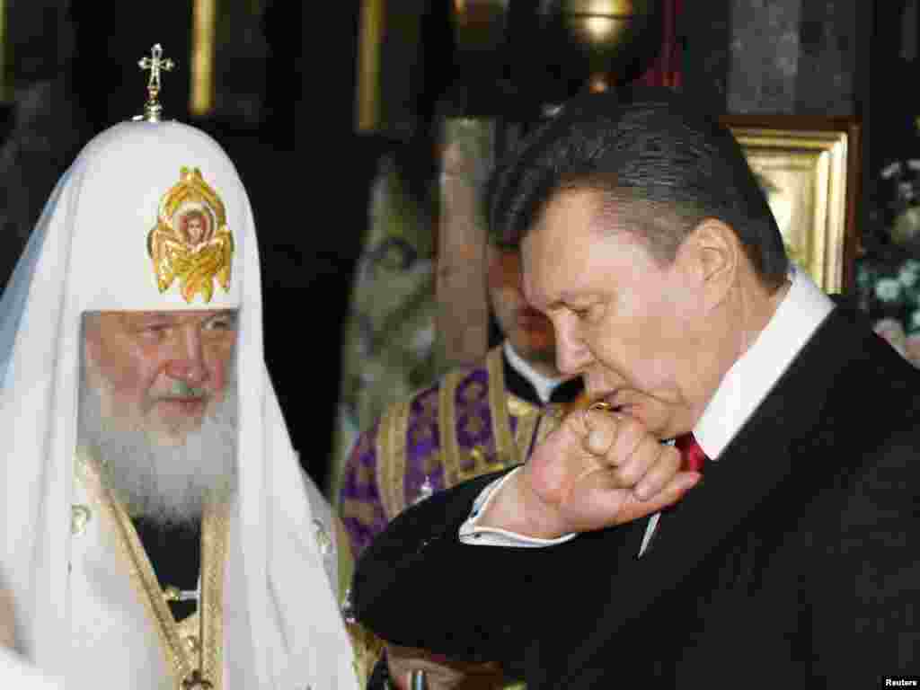 Viktor Janukovič i moskovski Patrijarh Kirill. 