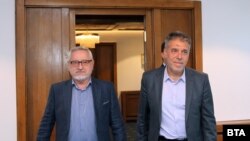 Съпредседателите на историческата комисия Ангел Димитров и Драги Георгиев на 13 септември 2019 г.