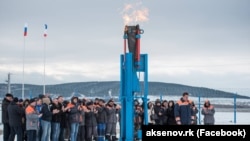 На відкритті газопроводу «Кубань-Крим», грудень 2016 року