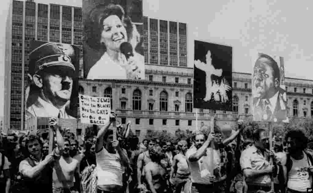 Demonstrație de Ziua Libertății Gay, la San Francisco pe 26 iunie 1977.