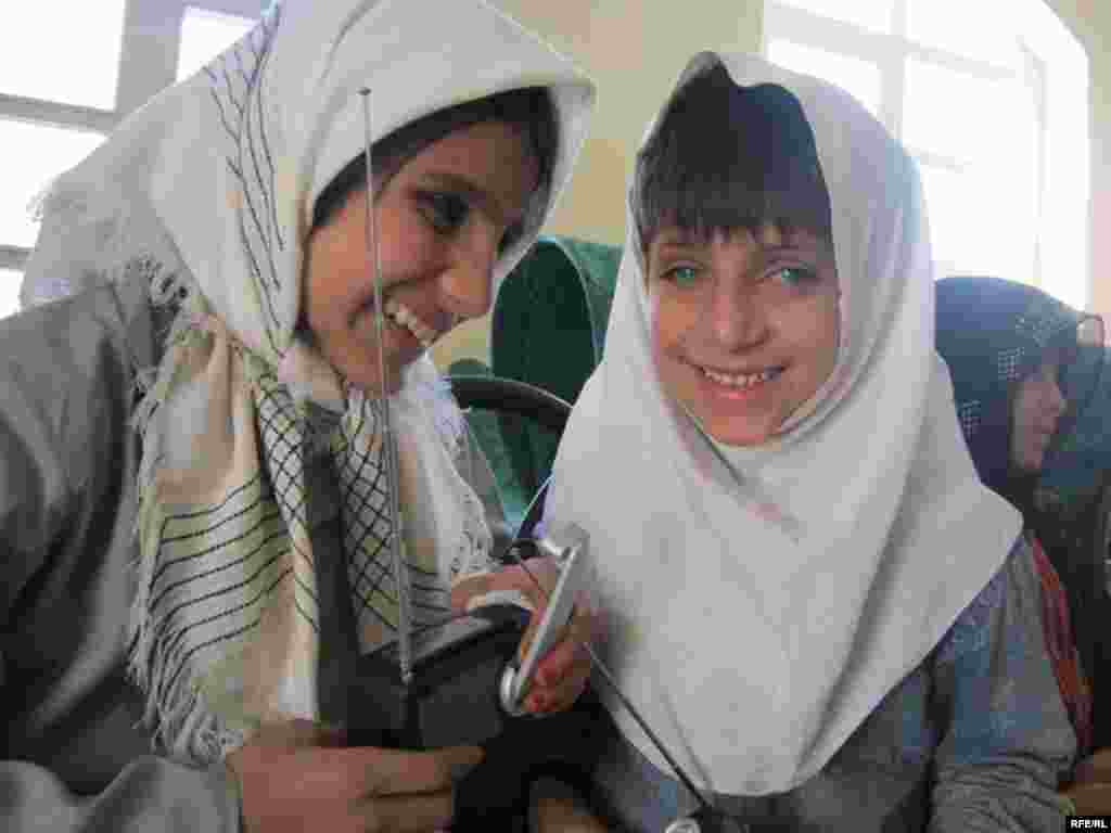 "I can’t watch TV, but I love Radio Azadi. I am happy that I will be able to listen to it regularly now." Girls at the Herat Blind Association.