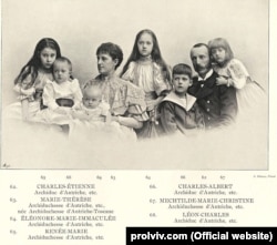 Ерцгерцог Вільгельм Франц фон Габсбурґ-Лотаринзький (Василь Вишиваний) – найменший серед дітей, на руках у матері