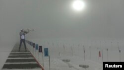 Туман на соревнованиях на сочинской Олимпиаде. 16 февраля 2014 года. 