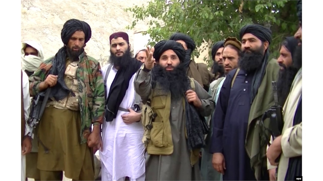Former TTP leader Maulana Fazlullah (center) was killed by in a U.S. drone strike along the Pakistan-Afghanistan border.