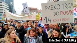 Sa protesta nastavnika i učitelja u centru Zagreba, 25. novembar