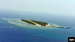 تصویر هوایی از جزیره تایپینگ یکی از مناطق مورد مناقشه که بخشی از جزیره‌ها و خرده‌جزیره‌های موسوم به اسپراتلی است