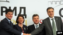 Presidenti i Shqipërisë, Bamir Topi, presidentja e Kosovës, Atifete Jahjaga, presidenti i Maqedonisë, Gjorgje Ivanov dhe ai i Malit të Zi, Filip Vujanoviq, Ohër 12 korrik 2011