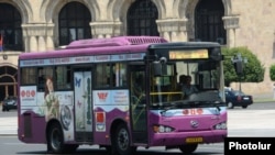 Armenia - A public bus in Yerevan, 18Jul2013.