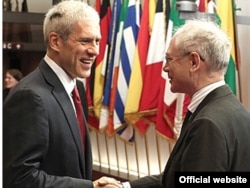 Predsednik Srbije Boris Tadić i predsednik Evropskog saveta Herman van Rompuj, novembar 2011.