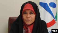 Faezeh Hashemi, daughter of former Iranian President Akbar Hashemi Rafsanjani