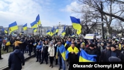 Проукраїнський мітинг у Херсоні, 5 березня 2022 року