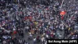 Протести проти перевороту в Янґоні, М’янма, 9 лютого 2021 року