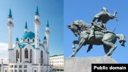 Мечеть "Кул-Шариф" в Казани и памятник Салавату Юлаеву в Уфе