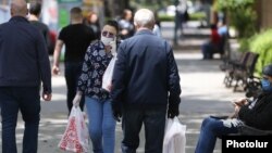 Armenia -- People on a street in Yerevan, May 12, 2020.