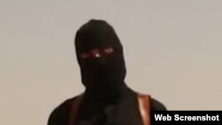 Фрагмент видиозаписи убийства журналиста из США Джеймса Фоули членом группировки "Исламское государство", скрывавшим лидо под маской.