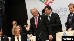 Жан-Клод Юнкер во время церемонии начала председательства Болгарии в ЕС, София, 12 января 2018 года