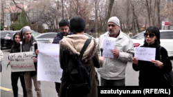 Акция протеста у здания посольства Ирана в Ереване, 19 марта 2019 г.