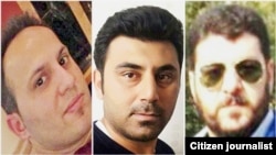 Three of the arrested Iranian Steel workers; Morteza Akbarian, Meysam Ali Ghanavati and Farhad Akbarian.