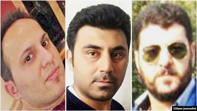 Three of the arrested Iranian Steel workers; Morteza Akbarian, Meysam Ali Ghanavati and Farhad Akbarian.