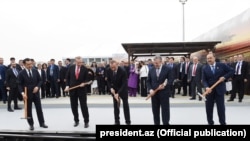 Церемония открытия железной дороги Баку – Тбилиси – Карс. 30 октября 2017 года.