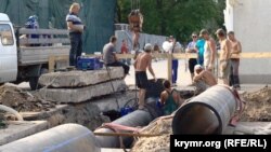 Роботи з прокладання центрального колектора в Феодосії, 3 червня 2017 року
