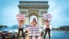 Актывісткі Femen пад Трыюмфальнай аркай 