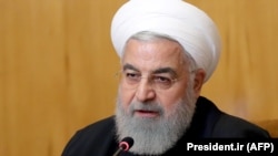 IRAN -- Iranian President Hassan Rohani attends a cabinet meeting in the capital Tehran, April 17, 2019