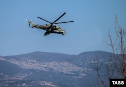 Российский Ми-24 в Сирии вблизи базы Хмеймим