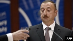 France -- Azerbaijan President Ilham Aliyev delivers a speech to the Council of Europe parliamentary assembly in Strasbourg, June 24, 2014