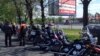 В Праге активисты встретили "Ночных волков" выкриками протеста 