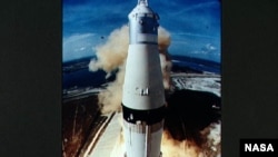 The Apollo 11 mission blasts off on July 16, 1969.